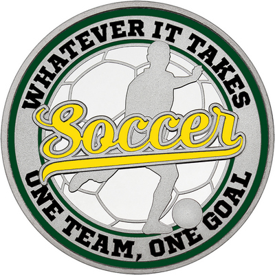 Yellow "Soccer" with Dark Green Outer Circular Borders